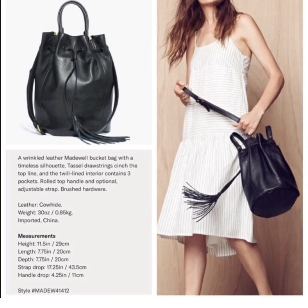 Madewell Austin Leather bucket handbag - Picture 2 of 9